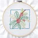 December Holly embroidery kit