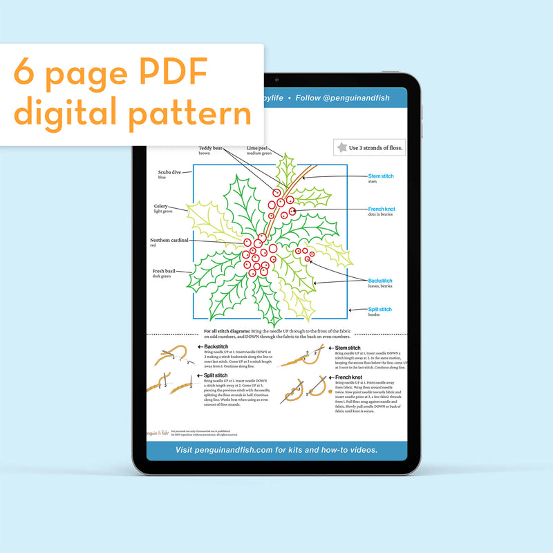 December Holly - PDF pattern