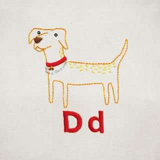 Dd dog embroidery pattern - iron-on