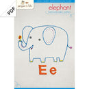 Ee Elephant embroidery pattern - PDF