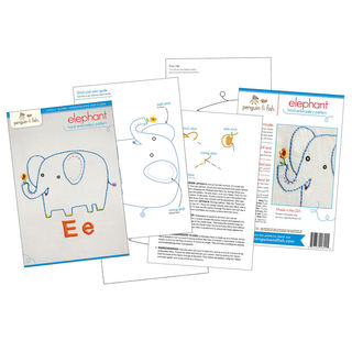 Ee Elephant embroidery pattern - iron-on