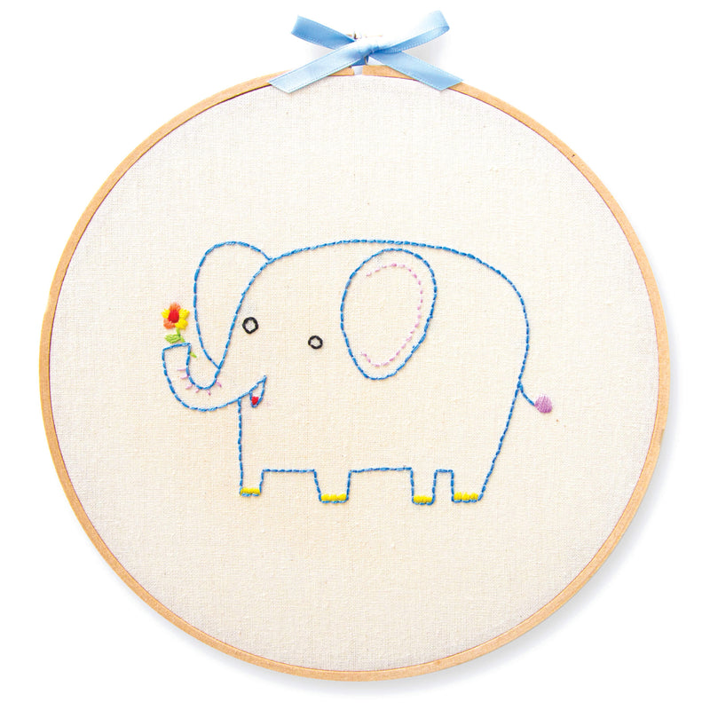 Elephant embroidery kit for beginners