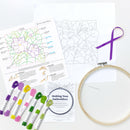 February Violet embroidery kit