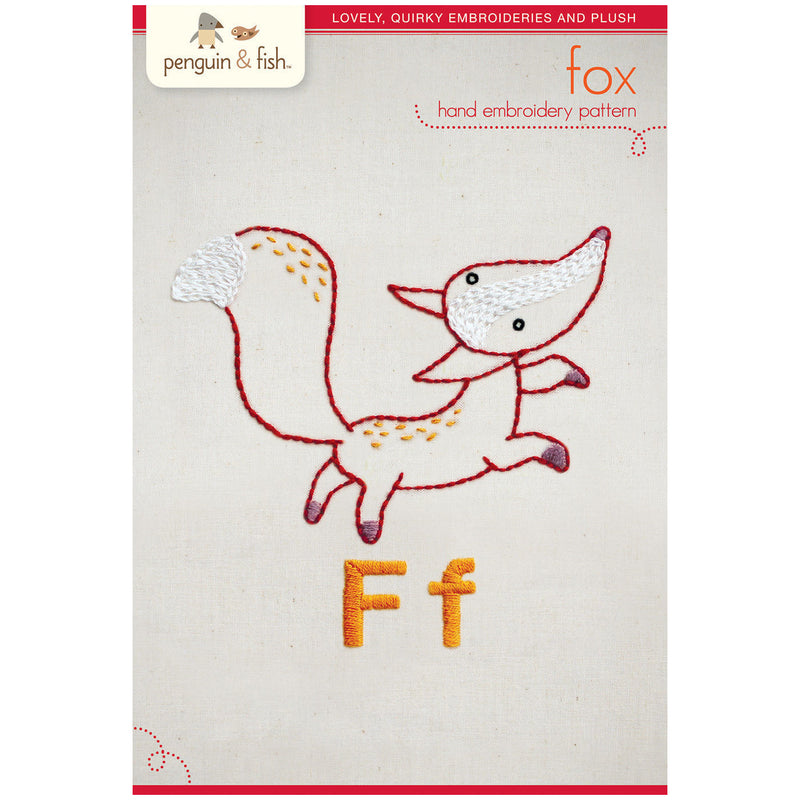 Ff Fox embroidery pattern - iron-on