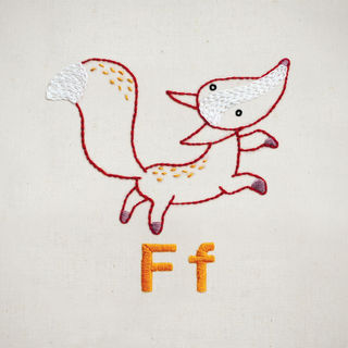 Ff Fox embroidery pattern - iron-on