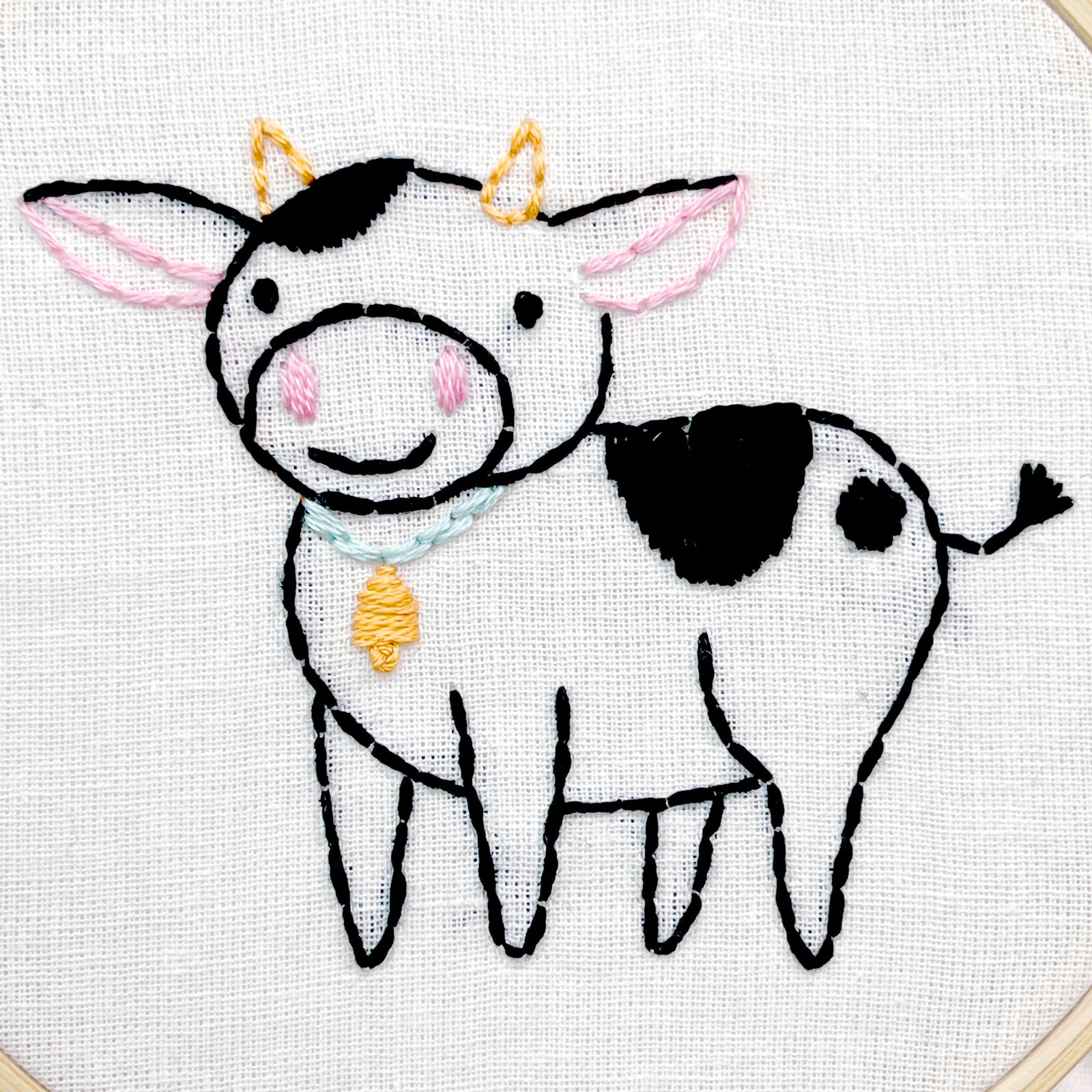 Cow embroidery kit