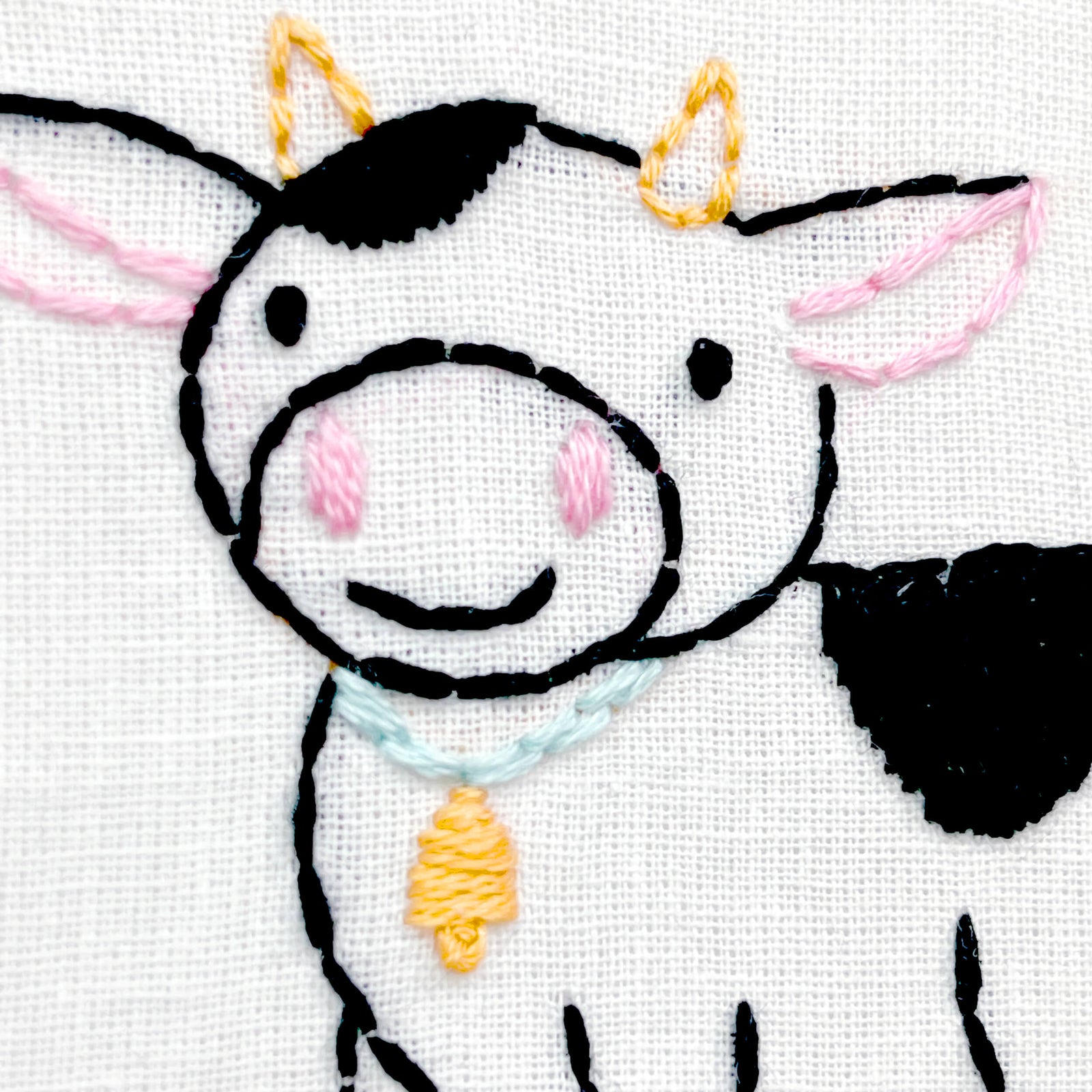 Cow embroidery kit