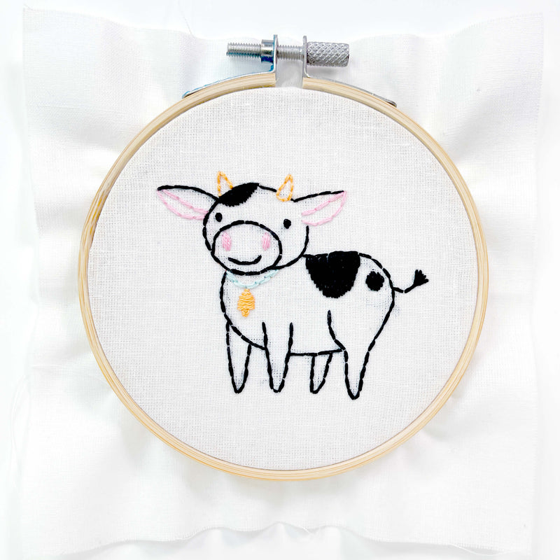 Cow embroidery kit