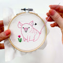 Pig embroidery kit