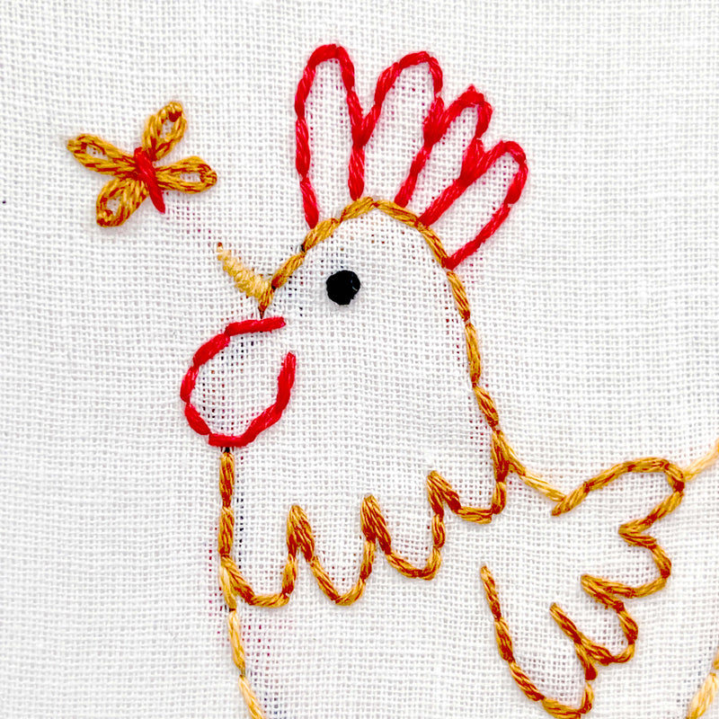 Rooster embroidery kit