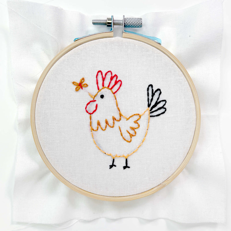 Rooster embroidery kit