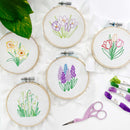 First Blooms - 5 embroidery kit bundle