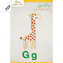 Gg Giraffe embroidery pattern - PDF