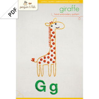 Gg Giraffe embroidery pattern - PDF
