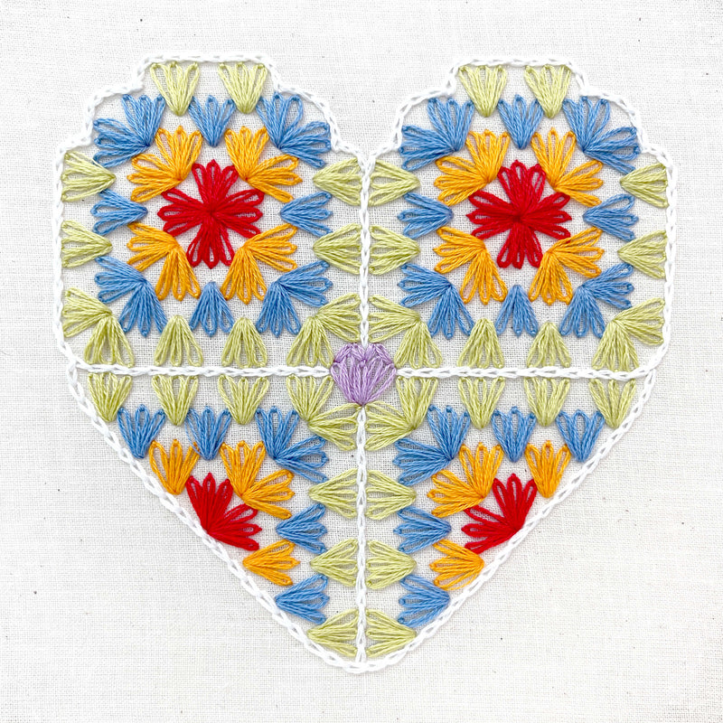 Embrodery Square Granny Square embroidery kit