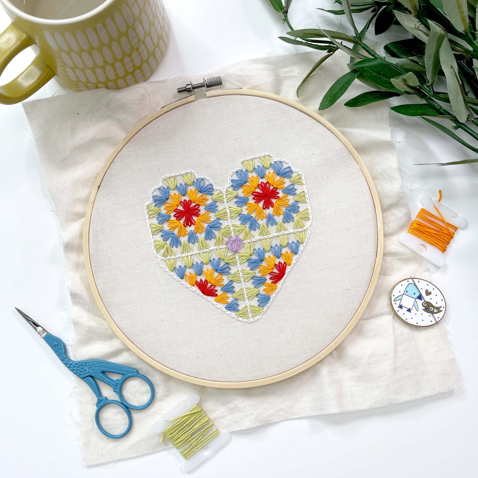 Granny Square embroidery kit