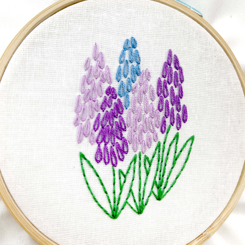 Grape Hyacinth embroidery kit