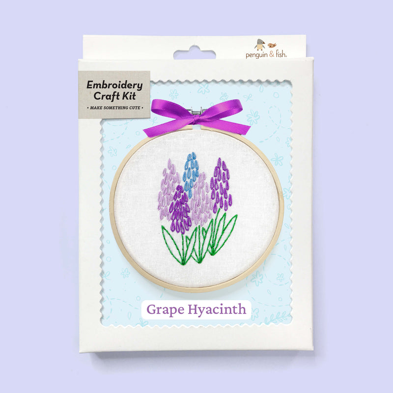 Grape Hyacinth embroidery kit