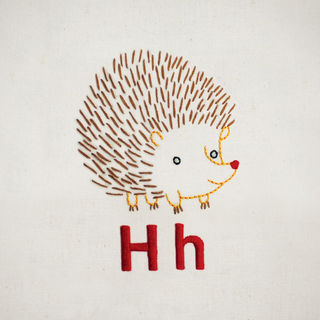 Hh Hedgehog embroidery pattern - iron-on