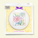 January Carnation embroidery kit