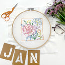 January Carnation embroidery kit