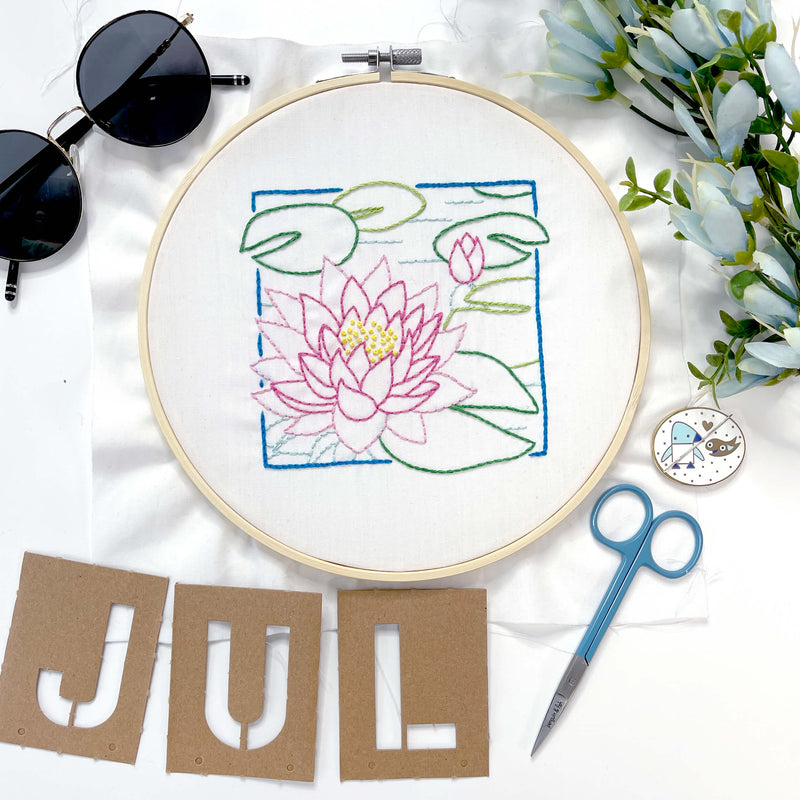 July Water Lily embroidery kit