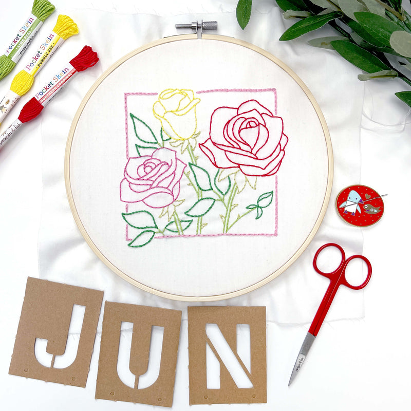 June Rose embroidery kit
