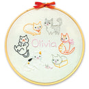 Kitties embroidery kit for beginners - customizable