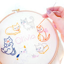 Kitties embroidery kit for beginners - customizable