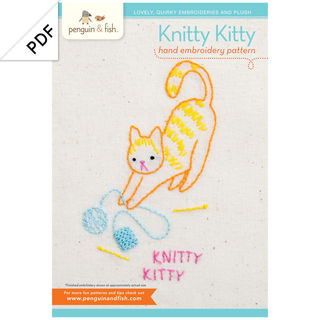Knitty Kitty embroidery pattern - PDF