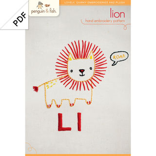 Ll Lion embroidery pattern - PDF