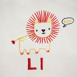 Ll Lion embroidery pattern - iron-on