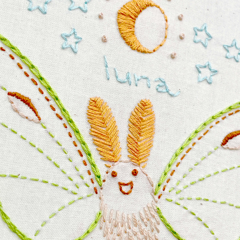 Luna Moth embroidery kit