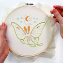 Luna Moth embroidery kit