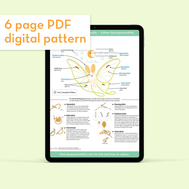 Luna Moth - PDF pattern