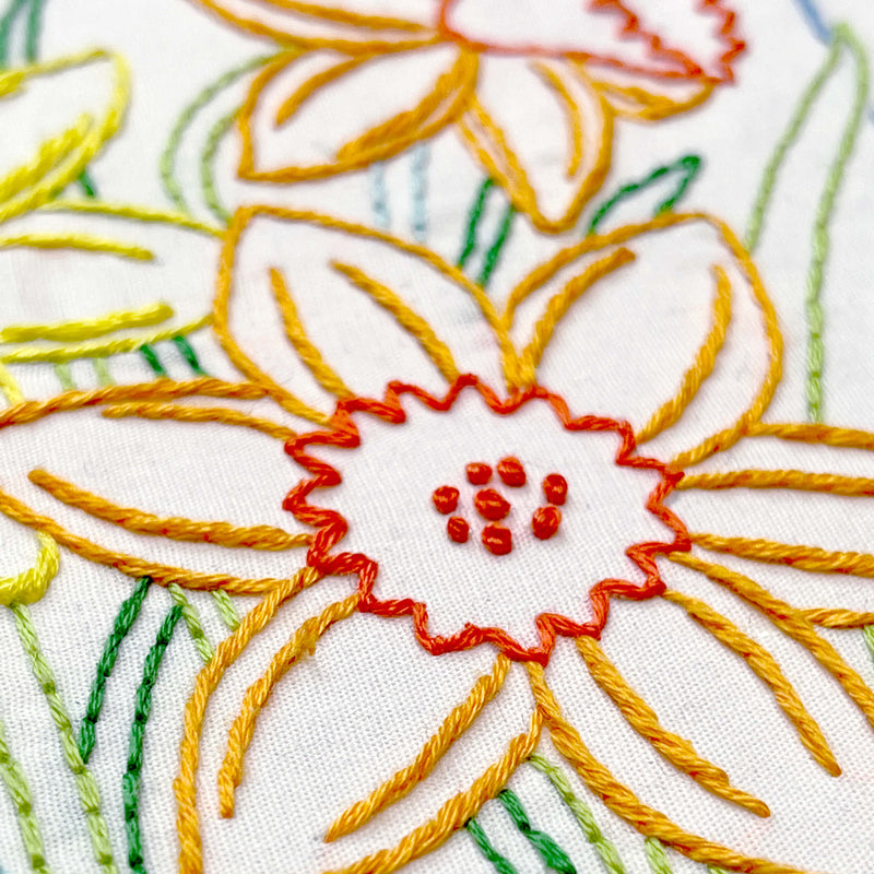 March Daffodil embroidery kit