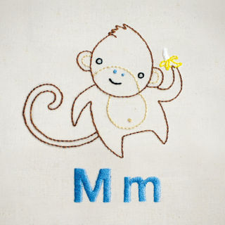 Mm Monkey embroidery pattern - PDF