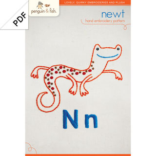 Nn Newt embroidery pattern - PDF