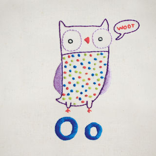 Oo Owl embroidery pattern - iron-on