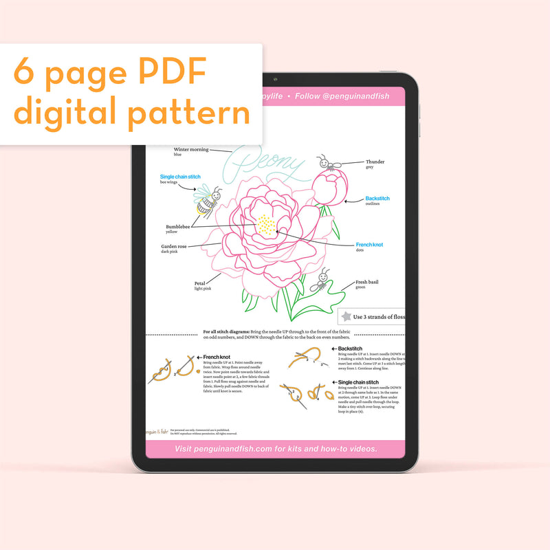 Peony - PDF pattern