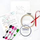 Pig embroidery kit