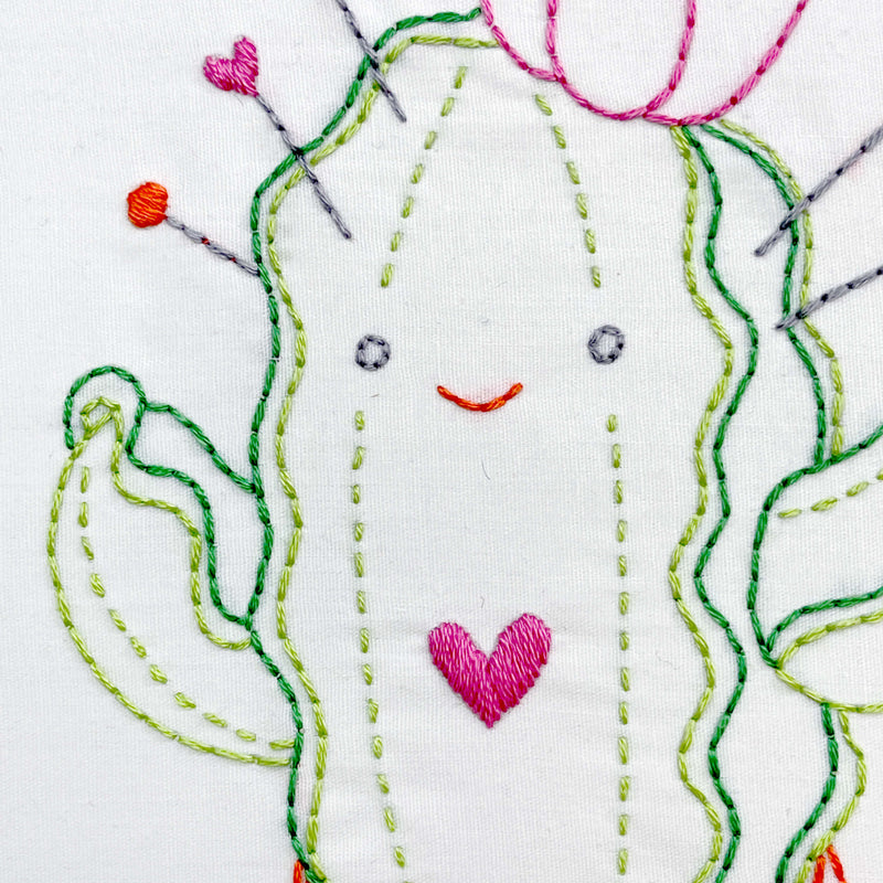Pincushion Cactus embroidery kit