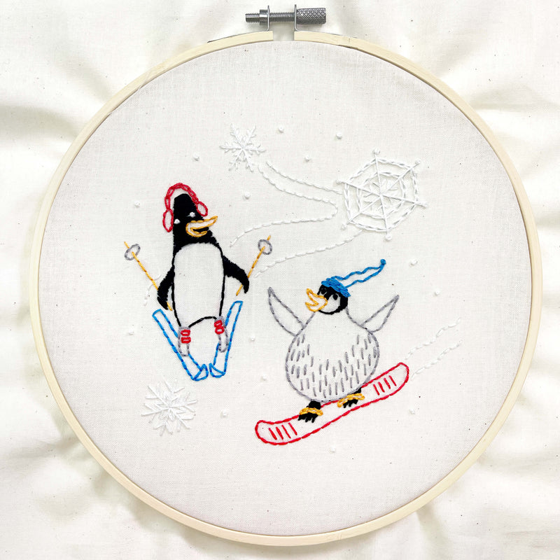 Penguins embroidery kit