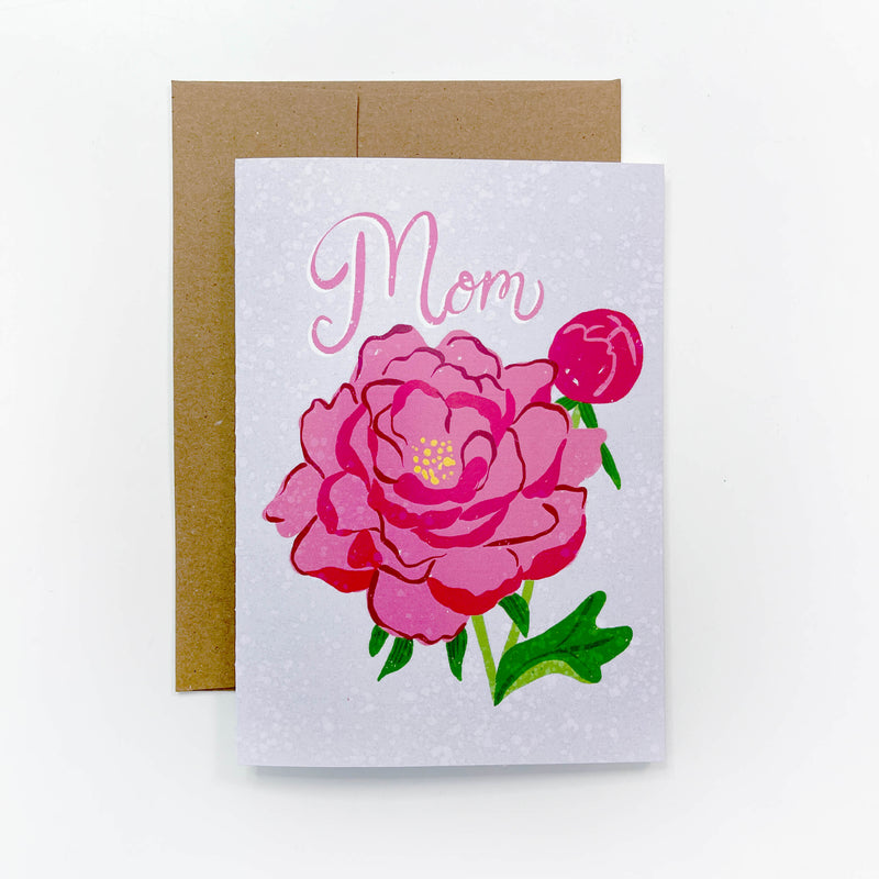 Peony "Mom" greeting card
