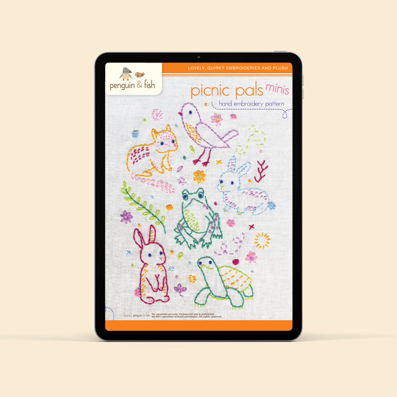 Picnic Pals embroidery pattern - PDF - Freebie