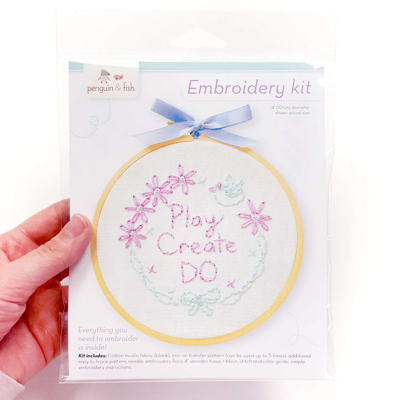 "Play Create Do" flower embroidery kit