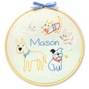 Puppies embroidery kit for beginners - customizable