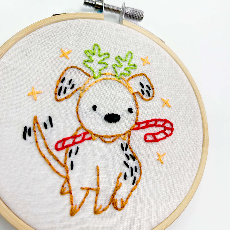Christmas Puppy embroidery kit
