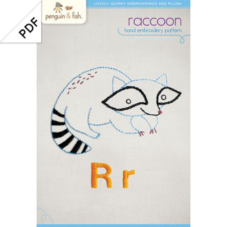 Rr Raccoon embroidery pattern - PDF