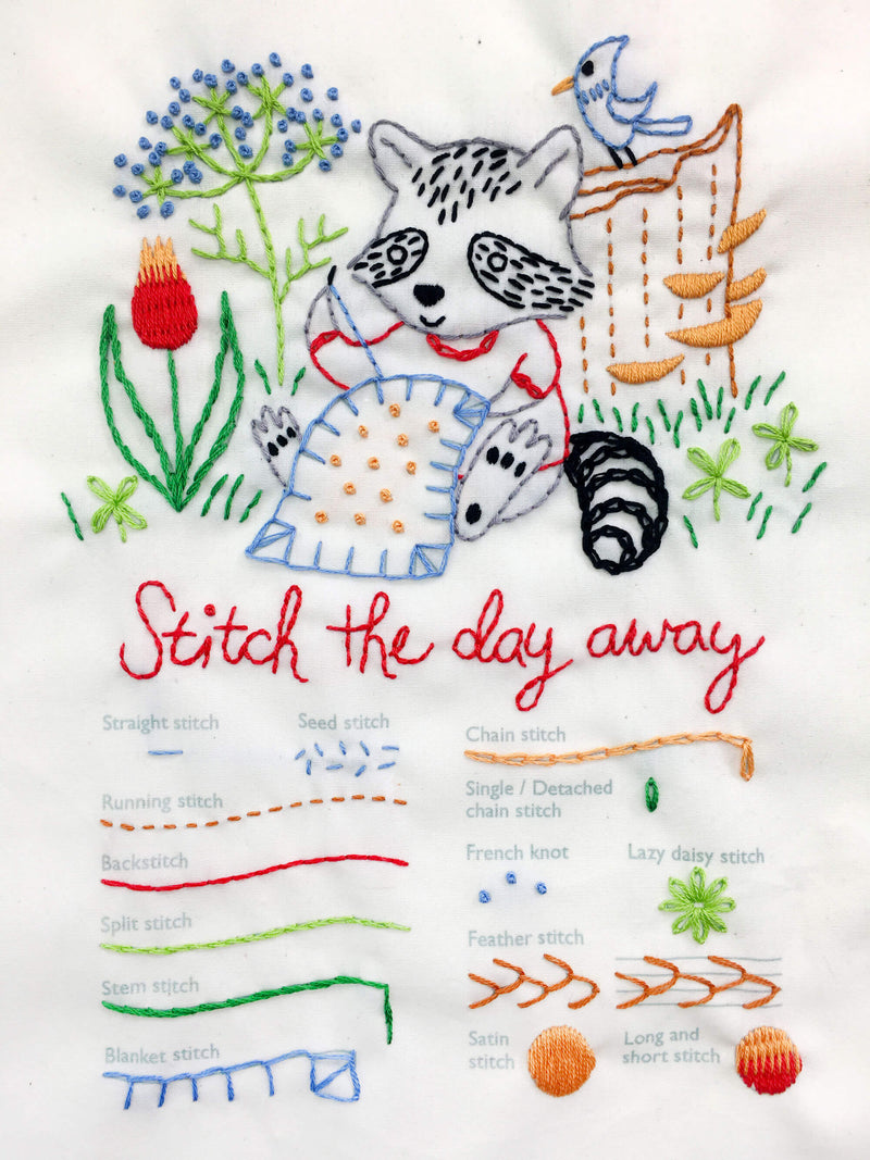 Stitching Raccoon Sampler - PDF - Freebie